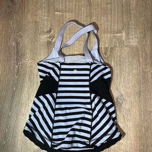 Lululemon Striped Black and blue gym Tank Top